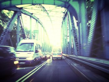 Cars moving on road