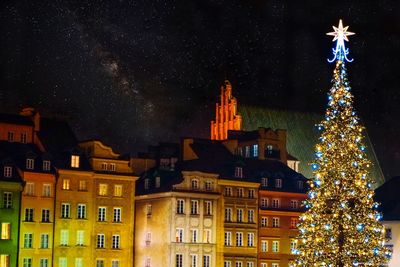 Christmas time in warsaw old town, poland