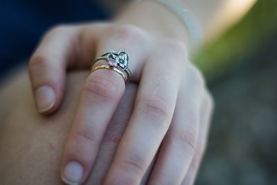 Close-up of hand with ring