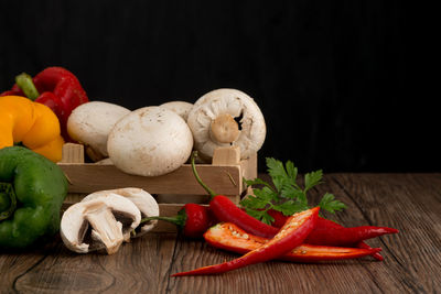 Close-up of vegetables on table