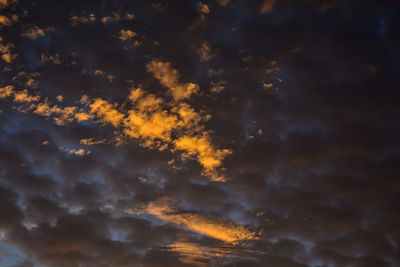 Low angle view of sky during sunset