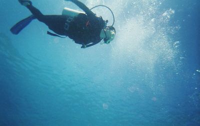 Man swimming in water