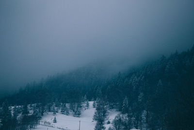Scenic view of mountains during winter