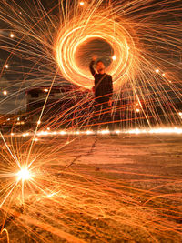 Wire wool at night