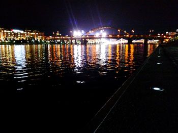 Illuminated city at night