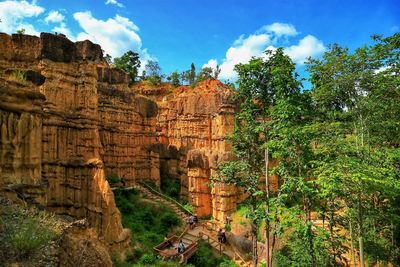 View of rock formations against sky