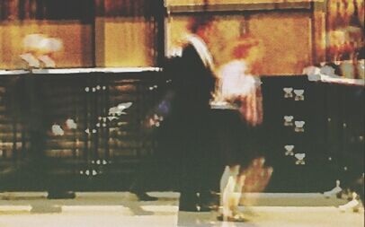 Blurred motion of woman