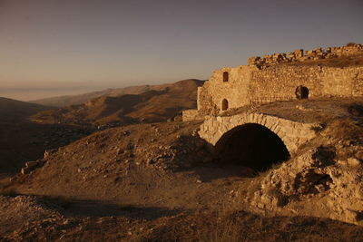 Ancient civilization against sky