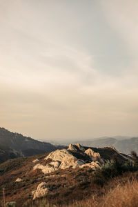 Scenic view of rocky mountains against sky