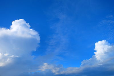 Low angle view of clouds in blue sky