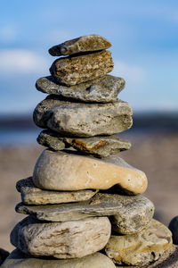 Stack of stones on beach