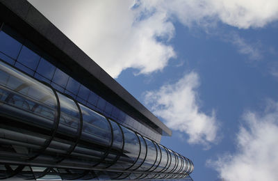 Low angle view of modern building against sky