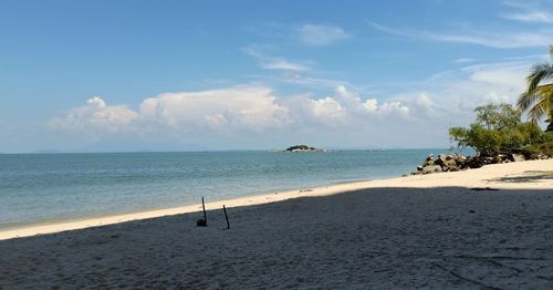 Scenic view of beach against sky