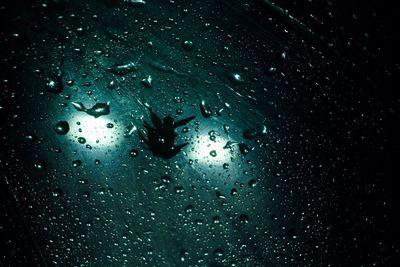 Full frame shot of wet glass window