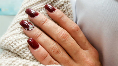Close-up of woman hand with tattoo