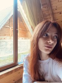 Portrait of a beautiful woman at home