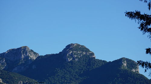 Scenic view of mountains against clear sky