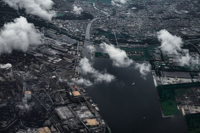 High angle view of cityscape