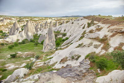Scenic view of rocky mountains against sky
