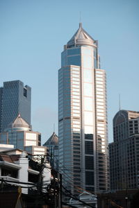 Low angle view of building against clear sky