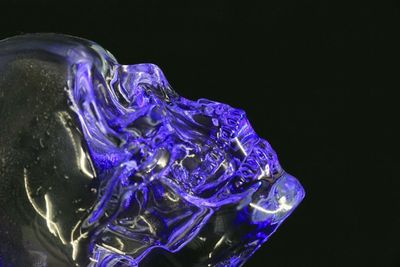 Close-up of object over black background