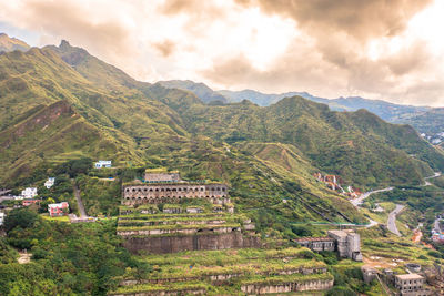 Scenic view of mountains against sky