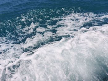 High angle view of sea waves