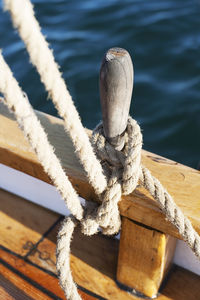 Close-up of tied up rope