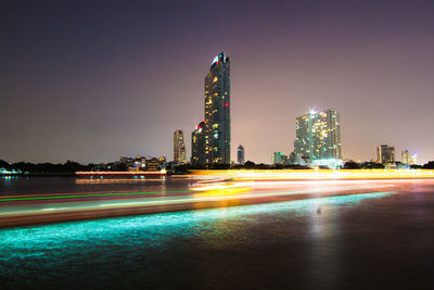 Light trails in city at night