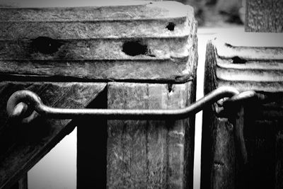 Close-up of old wooden door