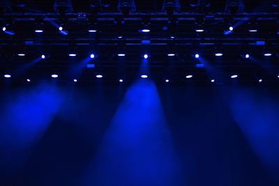 Stage lights in the dark at music festival