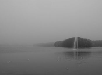 Scenic view of lake against clear sky