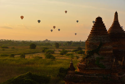 View of hot air balloon against sky