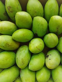 Full frame shot of green mangoes