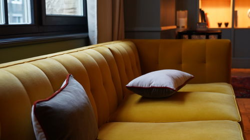 Interior design elements in dark lid room from hotel lobby in frankfurt, germany.