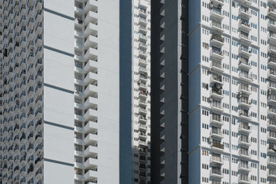 Low angle view of modern buildings in city