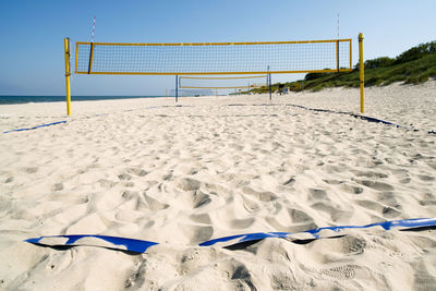 Net on sand at beach