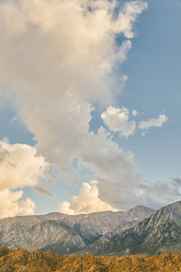 Sunset over the mountains of the alabama hills in northern california.