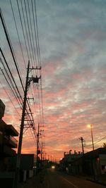 Electricity pylon at sunset