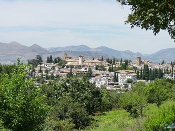 High angle view of town