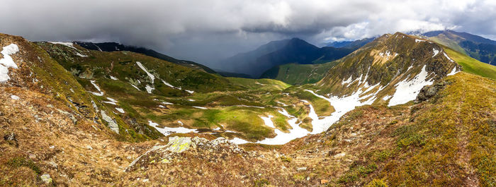 Scenic view of mountains against sky