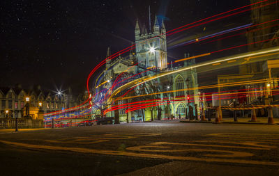 Illuminated city at night