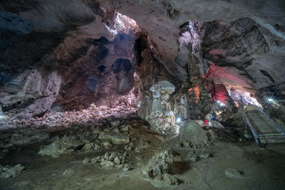 View of people in cave