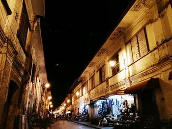 Illuminated building at night