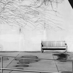 Empty benches in the dark