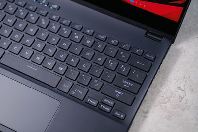 Close-up of laptop keyboard