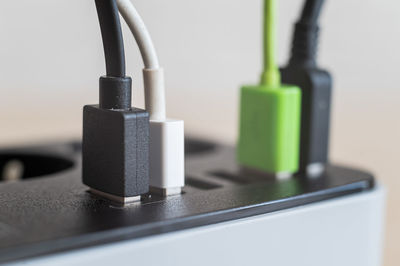 Close-up of computer keyboard on table