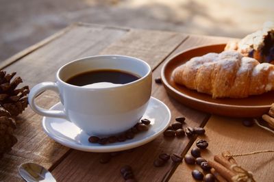 Close-up of coffee on table