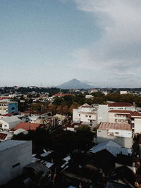 High angle view of townscape against sky