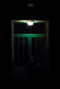 View of built structure at night
